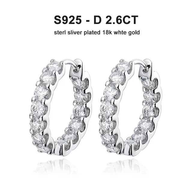 Earrings - 18k Gold (White, Yellow, Rose) 2.6ct D Color Moissanite KNOBSPIN CERTIFIED